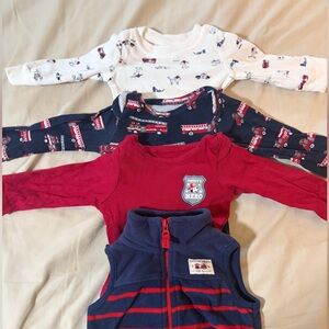 Toddler Fire-Rescue 4-Piece Outfit Set - Red, Navy & White